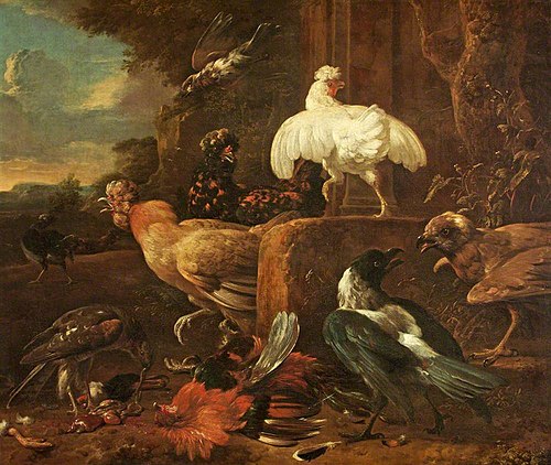 Poultry attacked by predatory Birds in a Landscape, 1675, Melchior de Hondecoeter