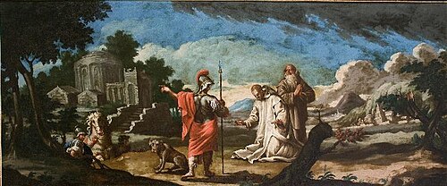 Encuentro de San Bruno con el conde Rogerio de Calabria, 1779, Manuel Bayeu