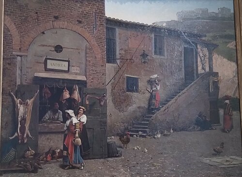 Un Boucher du Transtévère à Rome, 1874, Edmond Lebel