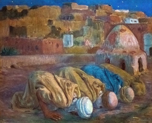 Prière sur une terrasse à Bou-Saada, 2000, Étienne Dinet