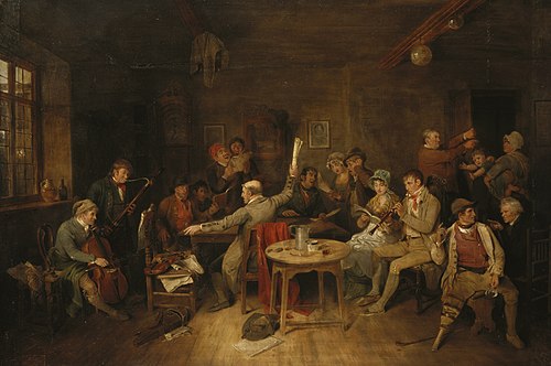 Village Choristers Rehearsing an Anthem for Sunday, 1810, Edward Bird