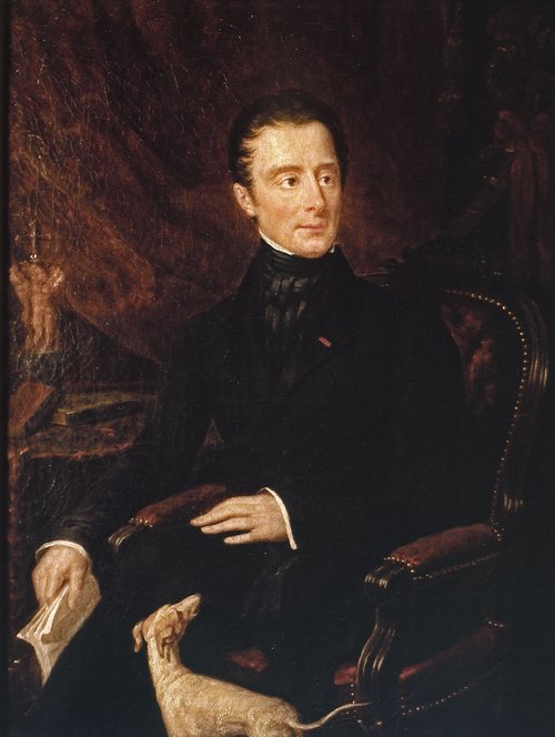 Portrait d'Alphonse de Lamartine (1790-1869), poète et homme politique, 1840, Élisa de Lamartine