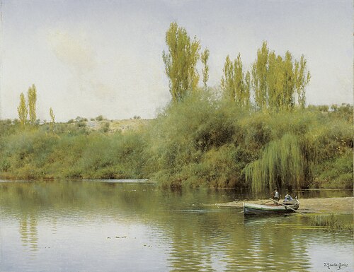 Bank of the Guadaira with Boat, 1890, Emilio Sánchez Perrier