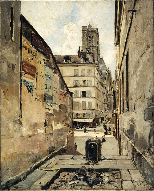 La Rue Grenier-sur-l'Eau, 1886, Emmanuel Lansyer