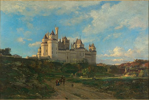 Paysage : Le Château de Pierrefonds, 1868, Emmanuel Lansyer