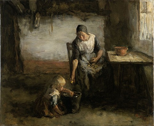Woman Peeling Potatoes, 1901, Jacobus Simon Hendrik Kever