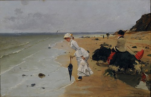 On the beach, 1850, Ernest Ange Duez