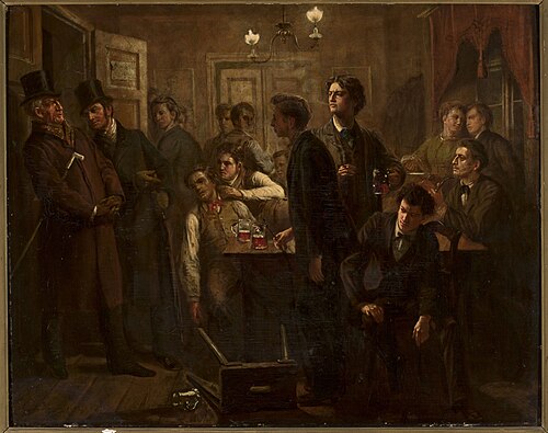 Scene from a beer-house or a tavern, 1879, Georg Knorr