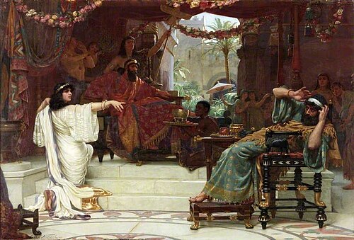 Esther Denouncing Haman to King Ahasuerus, 1888, Ernest Normand