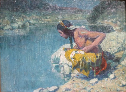 Indian at Sacred Lake, 1921, Eanger Irving Couse