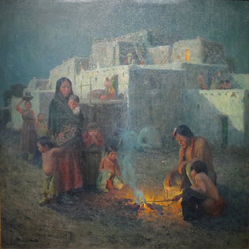 Taos Pueblo--Moonlight, 1914, Eanger Irving Couse