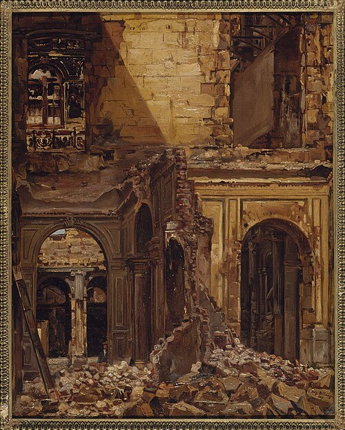 Ruines des Tuileries, après l'incendie de 1871, 1871, Eugène Bellangé