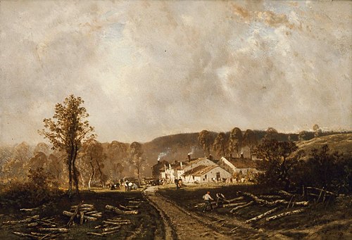 Village of Bouron, 1852, Eugène Ciceri