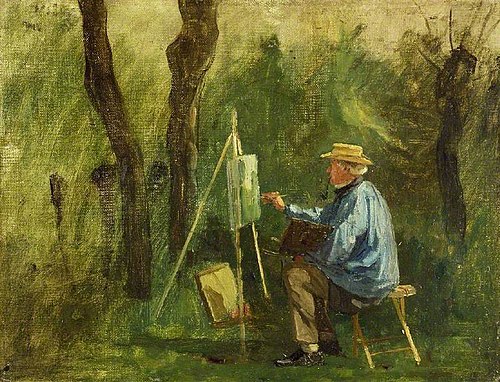 Corot à son chevalet, Crècy-en-Brie, , Eugène Decan