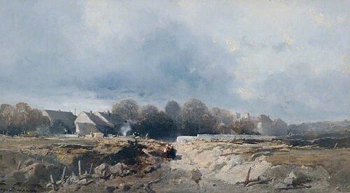 View of a Village among Trees, , Eugène Deshayes