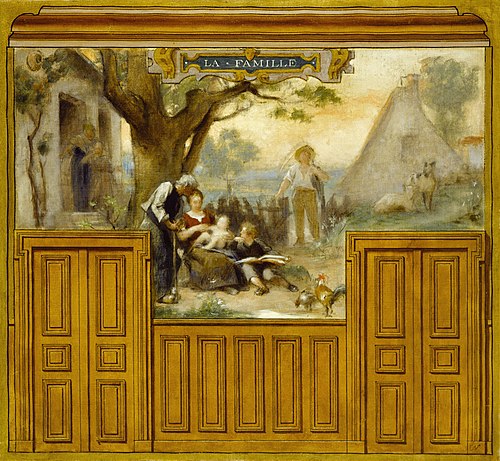 Esquisse pour la mairie d'Arcueil-Cachan : La famille, 1887, Édouard Vimont