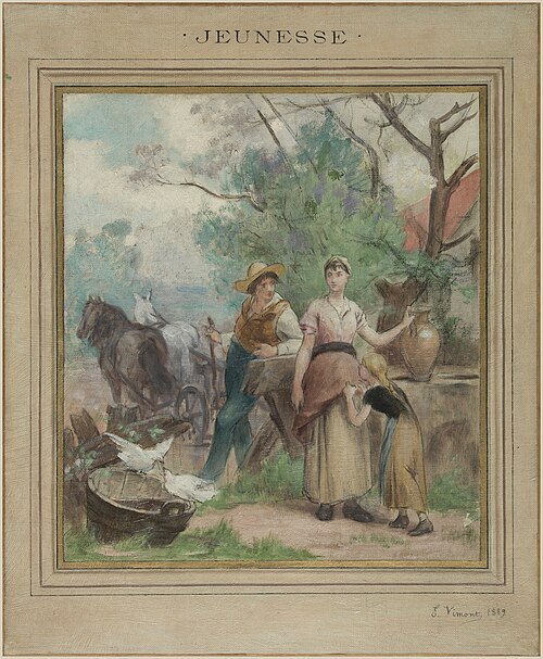 Esquisse pour la mairie des Lilas : Jeunesse, 1889, Édouard Vimont