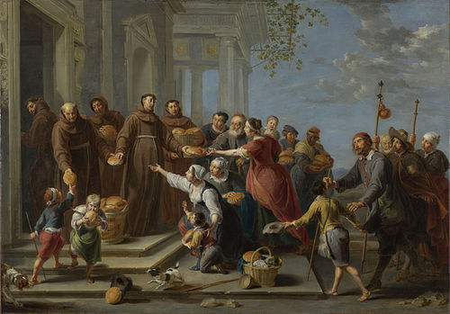 Saint Anthony of Padua (?) distributing Bread, 1662, Willem van Herp