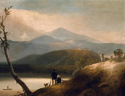 Lake in the Mountains with Hunters, 1857, Alvan Fisher