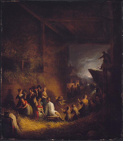 Corn Husking Frolic, 1828, Alvan Fisher