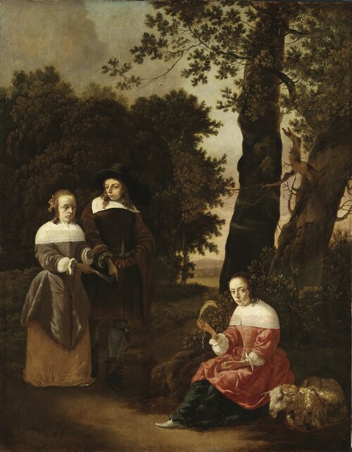 A Couple and a Shepherdess in a Landscape, 1661, Hendrick van der Burch