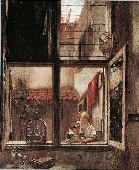 A Woman with a Child by a Window, 1660, Hendrick van der Burch
