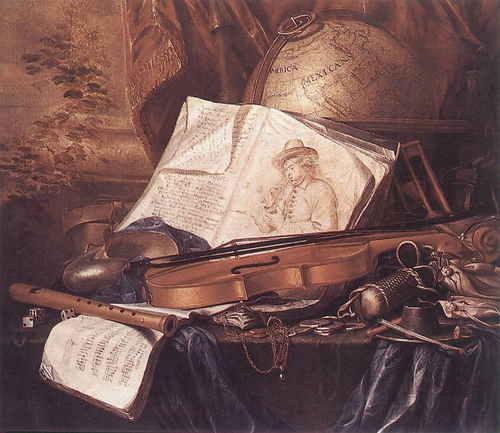 Nature morte aux instruments de musique, 1650, Pieter de Ring