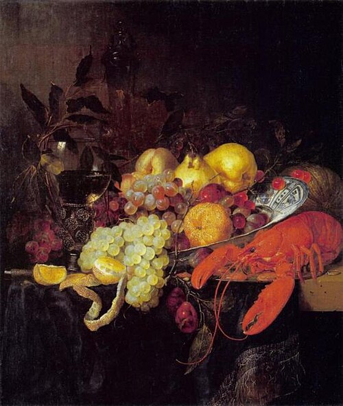 Still Life with Fruit and Lobster, 1657, Pieter de Ring