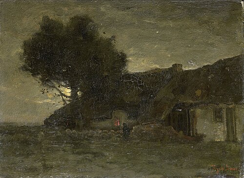 A Sheepfold at Nightfall, 1887, Théophile de Bock