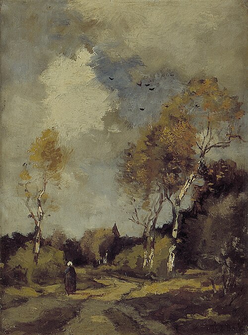 Landschap met berkenboompjes, 1884, Théophile de Bock