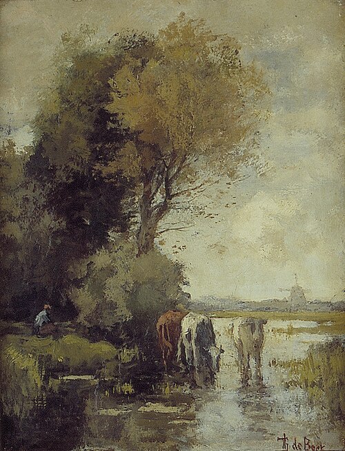 Landschap met koeien, 1884, Théophile de Bock