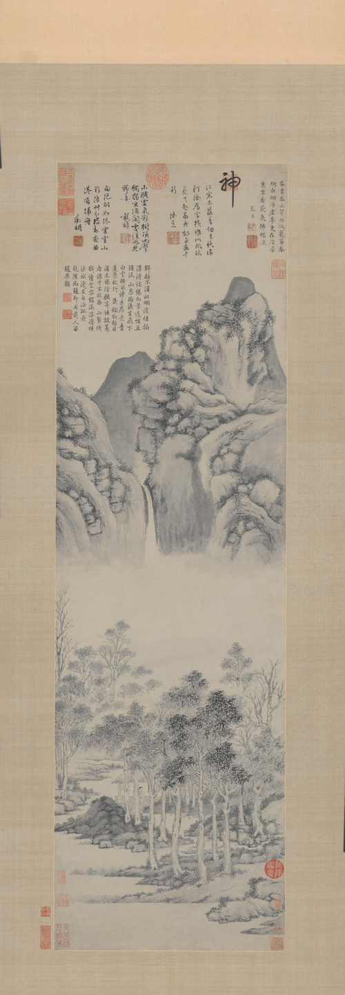 文徵明曲港归舟图轴, , Wen Zhengming