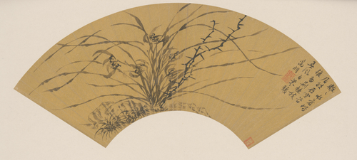 文徵明兰花图扇页, , Wen Zhengming