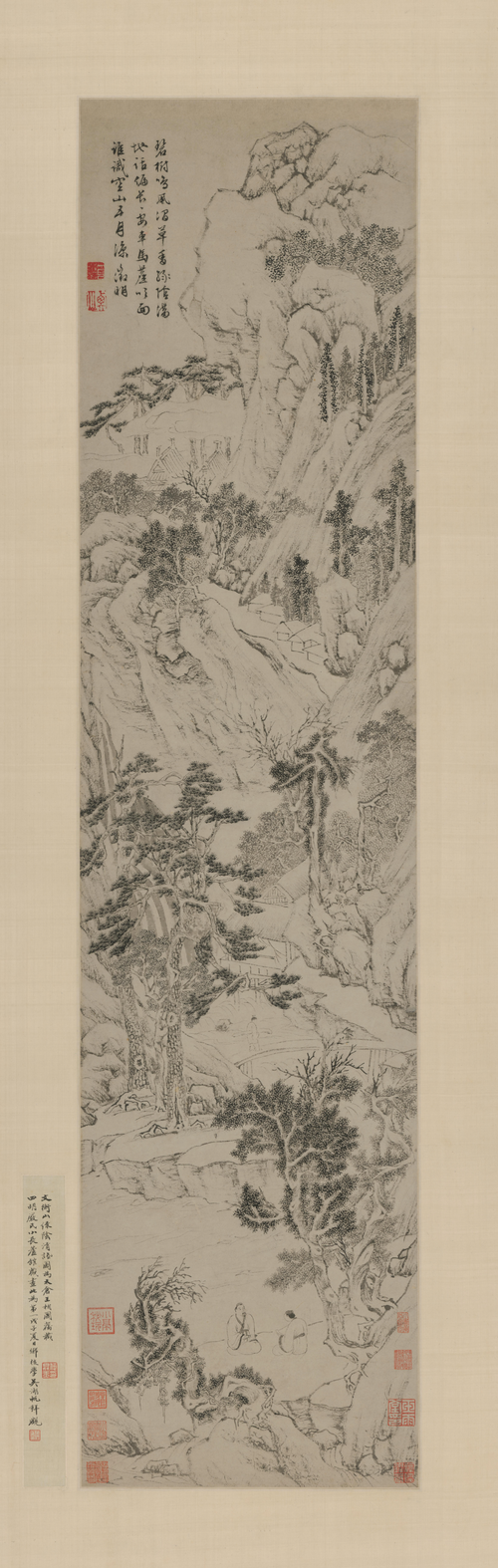 文徵明绿荫长话图轴, , Wen Zhengming