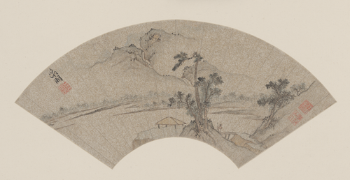 文徵明山水扇, , Wen Zhengming