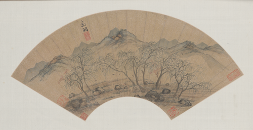 文徵明桃柳春燕扇页, , Wen Zhengming