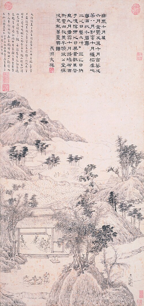 明  文徵明  豳风图轴, , Wen Zhengming