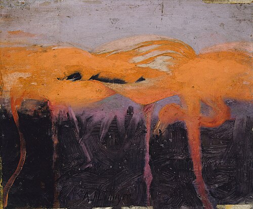 Red Flamingoes, study for book Concealing Coloration in the Animal Kingdom, 1907, Abbott Handerson Thayer