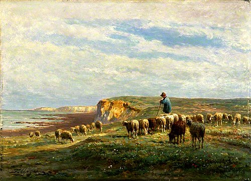 Sheep on the Cliff, 1885, Ferdinand Chaigneau