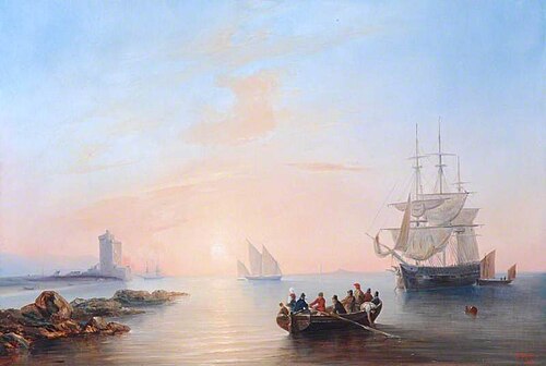 Seascape Sunset, 1832, Ferdinand Perrot