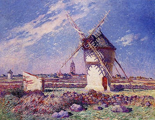 Moulins à vent près de la ville de Batz, , Ferdinand du Puigaudeau