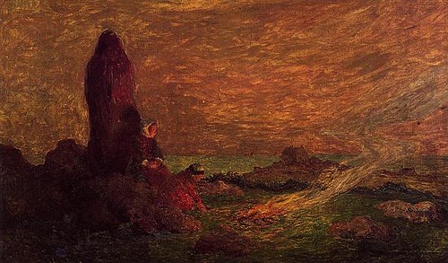 Le Croisic, Filles au pied d'un menhir, , Ferdinand du Puigaudeau