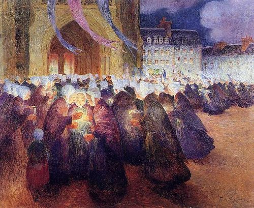 Procession nocturne à Saint-Pol-de-Léon, 1897, Ferdinand du Puigaudeau