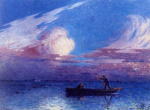 Canotage de nuit en Brière, 1924, Ferdinand du Puigaudeau