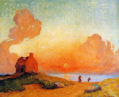 Coucher de soleil sur la mer, Bretagne, 1924, Ferdinand du Puigaudeau