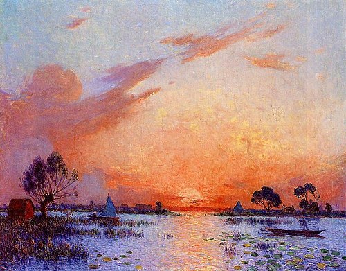 Coucher de soleil en Brière, 1925, Ferdinand du Puigaudeau