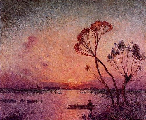 Coucher de soleil en Brière I, , Ferdinand du Puigaudeau