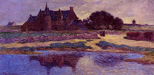 Kervaudu, vue depuis le marais, , Ferdinand du Puigaudeau