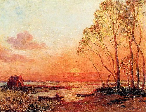 Coucher de soleil en Brière III, 1924, Ferdinand du Puigaudeau