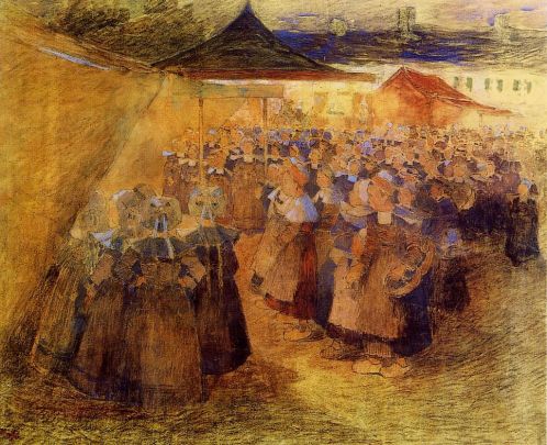 La Fête foraine de nuit, Pont-Aven, , Ferdinand du Puigaudeau